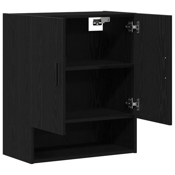vidaXL Vegghengt skap Svart Eik 60 x 31 x 70 cm Konstruert tre