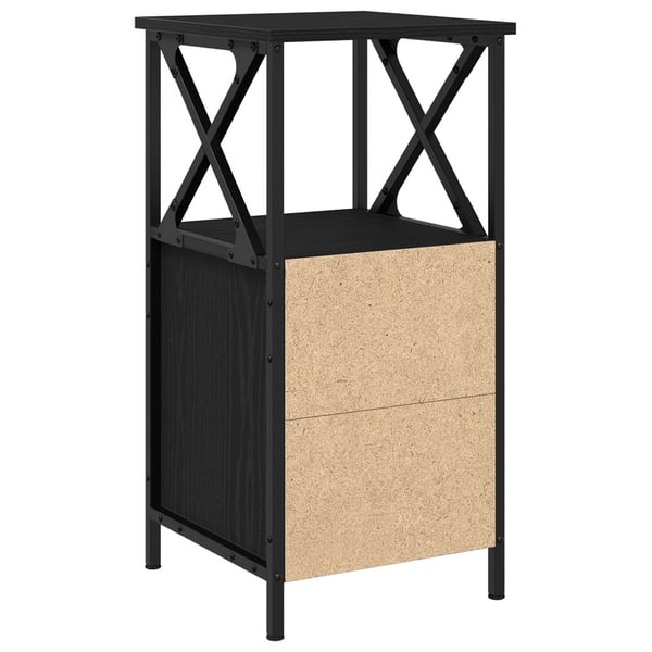 vidaXL Nattbordskap 2 pcs Svart Eik 34 x 35,5 x 70 cm Konstruert tre