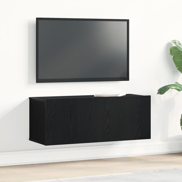 vidaXL TV-skap Veggmontert Svart Eik 80 x 30 x 30 cm Konstruert tre