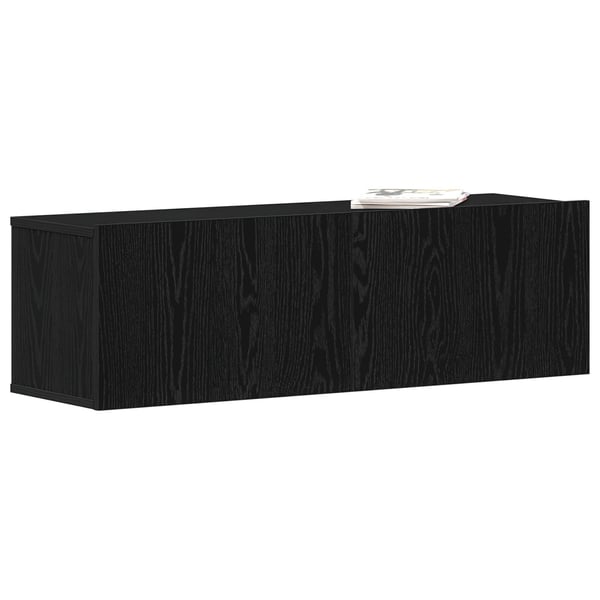 vidaXL TV-skap Veggmontert Svart Eik 100 x 30 x 30 cm Konstruert tre