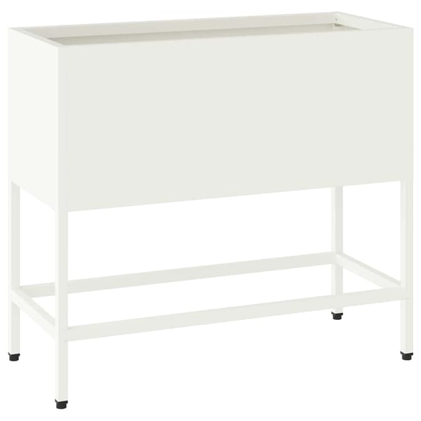 vidaXL Kohotettu puutarhakasvi Valkoinen 60 x 26 x 48 cm Teräs