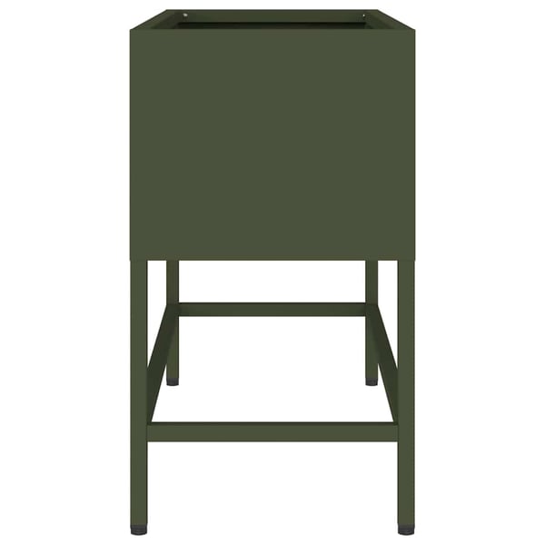 vidaXL Hevet Hageplante Olivengrønn 60 x 26 x 45 cm Stål
