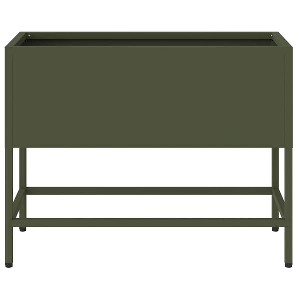 vidaXL Hevet Hageplante Olivengrønn 60 x 26 x 45 cm Stål