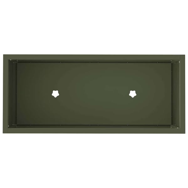 vidaXL Hevet Hageplante Olivengrønn 60 x 26 x 45 cm Stål