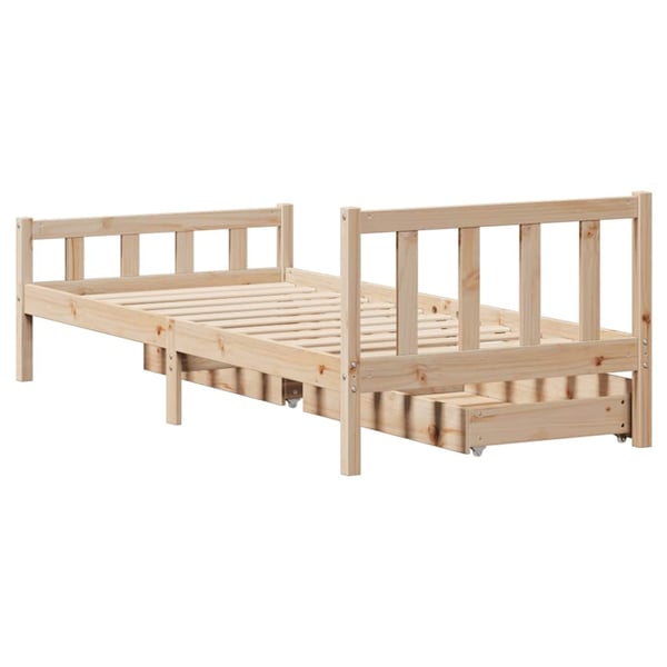 vidaXL Sengeramme uten madrass 90x190 cm heltre furu