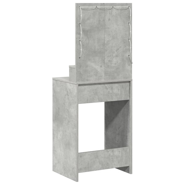 vidaXL Sminkebord med hylle Betonggrå 50 x 41 x 135 cm Konstruert tre