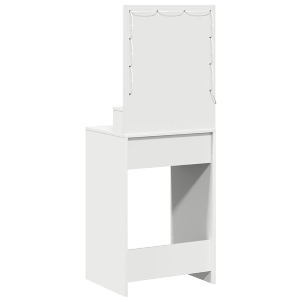 vidaXL Sminkebord med speillys Hvit 50 x 41 x 135 cm Konstruert tre