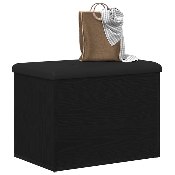 vidaXL Oppbevaringsbenk Svart eik 62 x 42 x 45 cm Konstruert tre