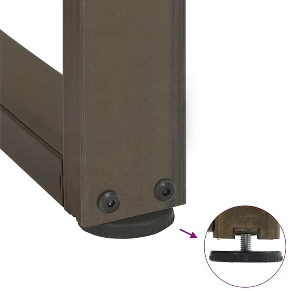 vidaXL sofabordsben T-formet 2 stk. sort 50x25x(30-31) cm stål