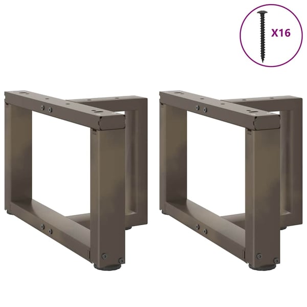 vidaXL sofabordsben T-formet 2 stk. sort 50x25x(30-31) cm stål
