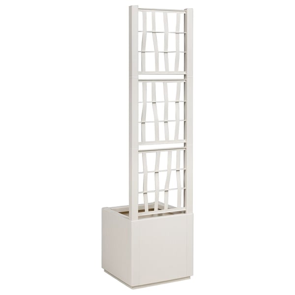 vidaXL Hagepotte med klatrestativ Hvit 36 x 36 x 140 cm PP