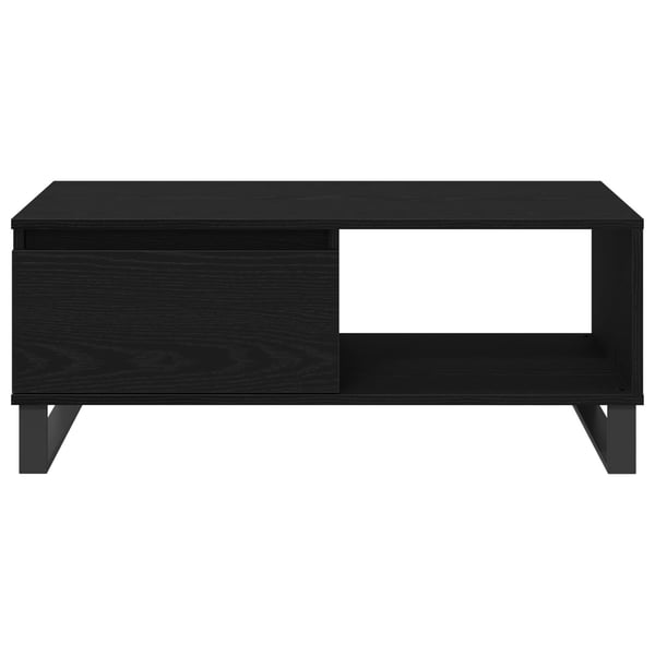 vidaXL Kaffebord med skuff Svart Eik 90 x 50 x 36,5 cm Konstruert tre