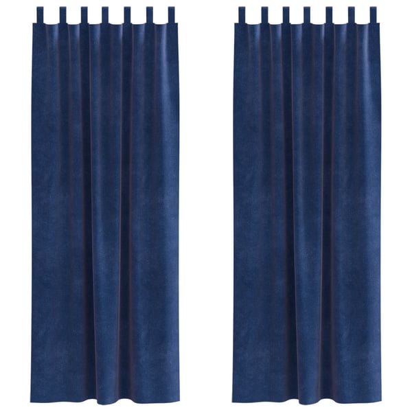 vidaXL Blendingsgardiner 2 pcs Mørkeblå 140 x 225 cm Fløyel