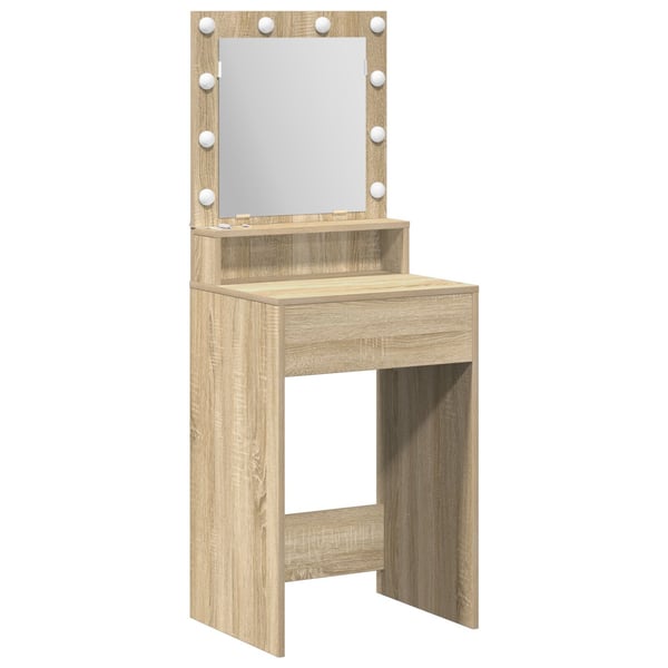 vidaXL Sminkebord med hylle Sonoma eik 50 x 41 x 135 cm Konstruert tre