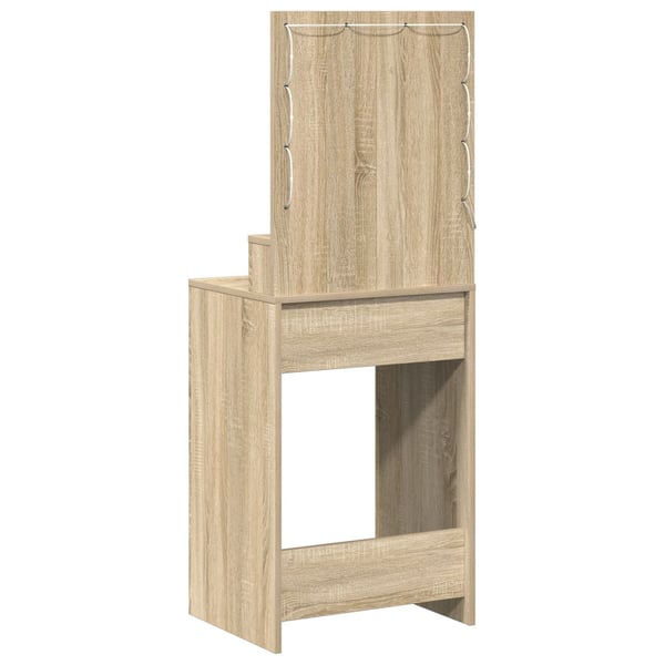 vidaXL Sminkebord med hylle Sonoma eik 50 x 41 x 135 cm Konstruert tre