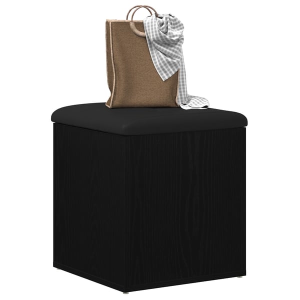 vidaXL Oppbevaringsbenk Svart Eik 42 x 42 x 45 cm Konstruert tre