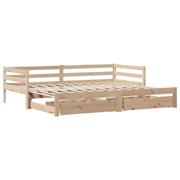 vidaXL Uttrekkbar dagseng med skuffer uten madrass 80x200 cm