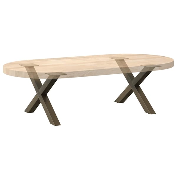 vidaXL Salongbordben X-formet 2 stk naturstål 50x(30-31) cm stål