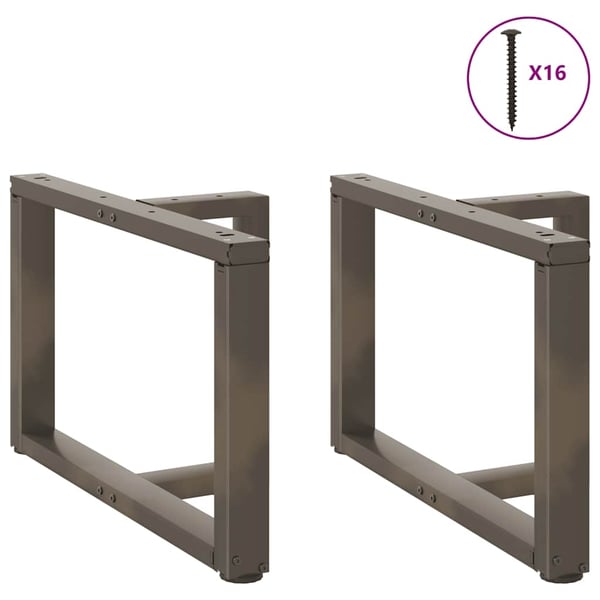 vidaXL Salongbordben T-formet 2 stk svart 60x25x(42-43) cm stål