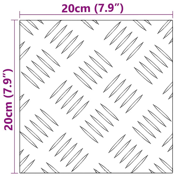 vidaXL Trinn Torget 4 pcs sølv 20 x 20 cm Aluminium