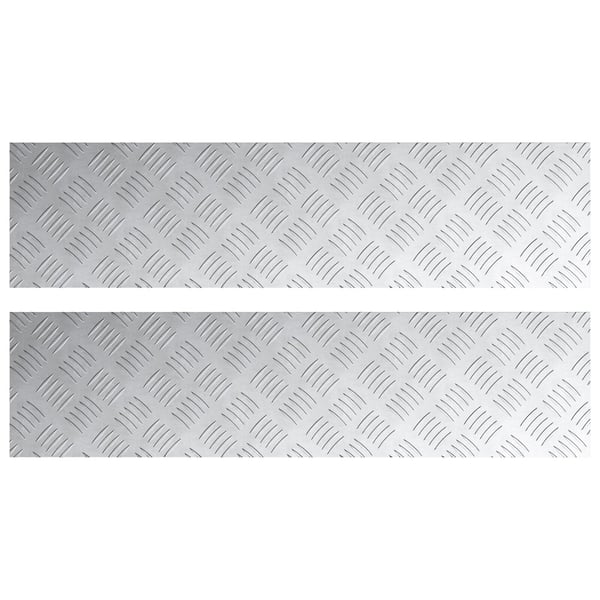 vidaXL Trappe Tread Rektangulær 2 pcs Sølv 100 x 25 cm Aluminium