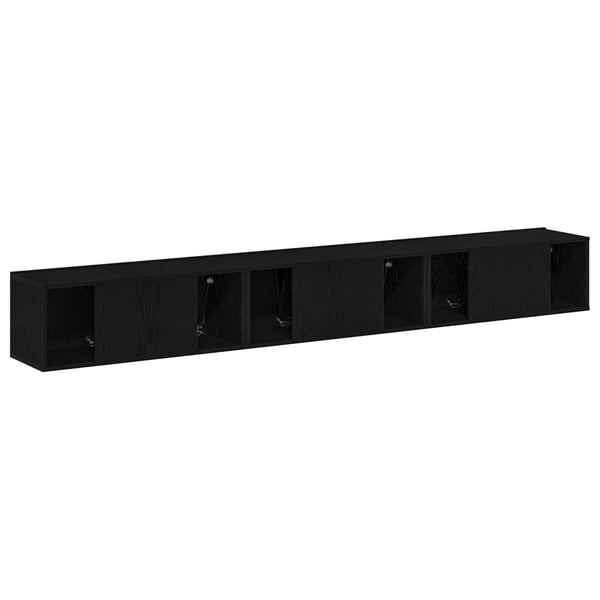 vidaXL TV-benksett 3 pcs Svart Eik 80 x 30 x 30 cm Konstruert tre