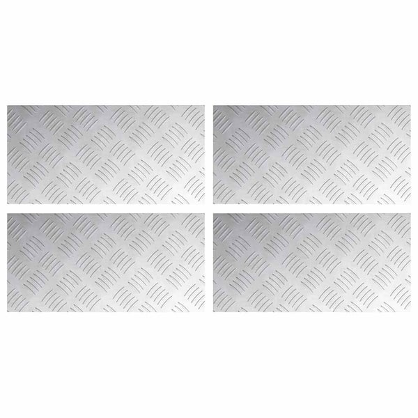 vidaXL Trinn Rektangulær 4 pcs sølv 40 x 20 cm Aluminium
