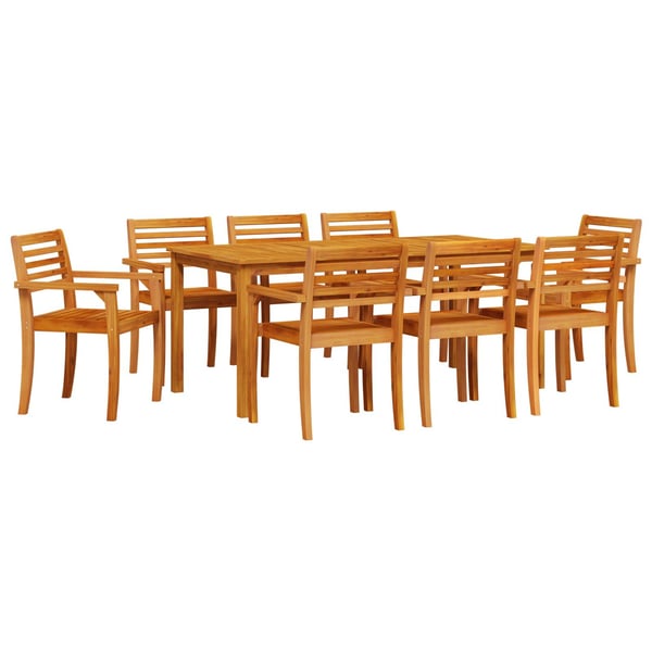 vidaXL Hage Spisegruppe 9 pcs Brun heltre akasie