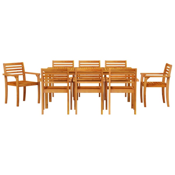 vidaXL Hage Spisegruppe 9 pcs Brun heltre akasie