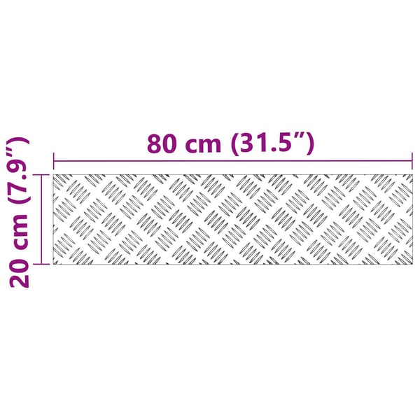 vidaXL Trinn Rektangulær 2 pcs sølv 80 x 20 cm Aluminium