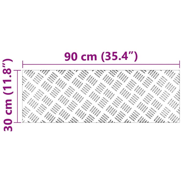 vidaXL Trinn Rektangulær 4 pcs sølv 90 x 30 cm Aluminium