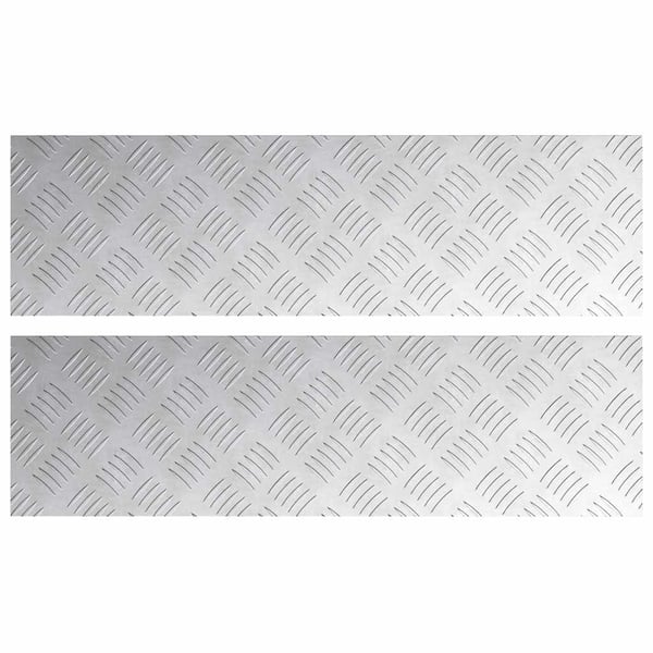 vidaXL Trappsteg Rektangulär 2 pcs Silver 70 x 20 cm Aluminium