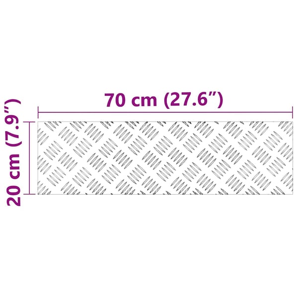 vidaXL Trappsteg Rektangulär 2 pcs Silver 70 x 20 cm Aluminium