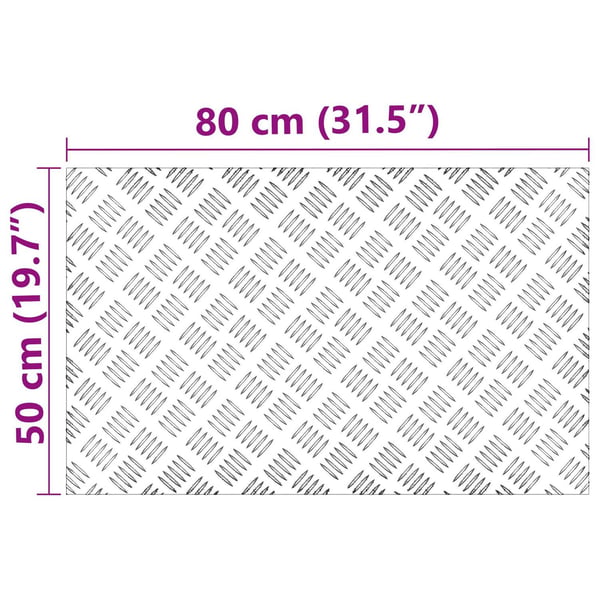 vidaXL Trinn Rektangulær 2 pcs sølv 80 x 50 cm Aluminium