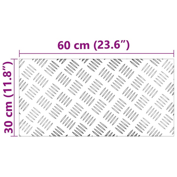 vidaXL Trinn Rektangulær 2 pcs sølv 60 x 30 cm Aluminium