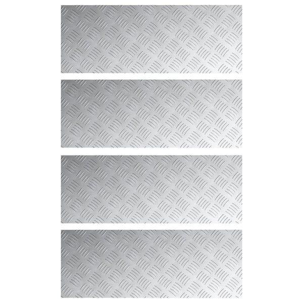 vidaXL Trappe Tread Rektangulær 4 pcs Sølv 80 x 30 cm Aluminium