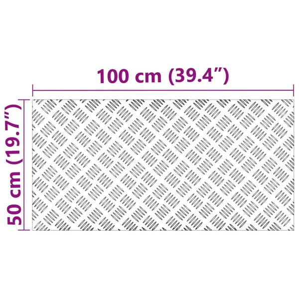 vidaXL Trappe Tread Rektangulær 2 pcs Sølv 100 x 50 cm Aluminium