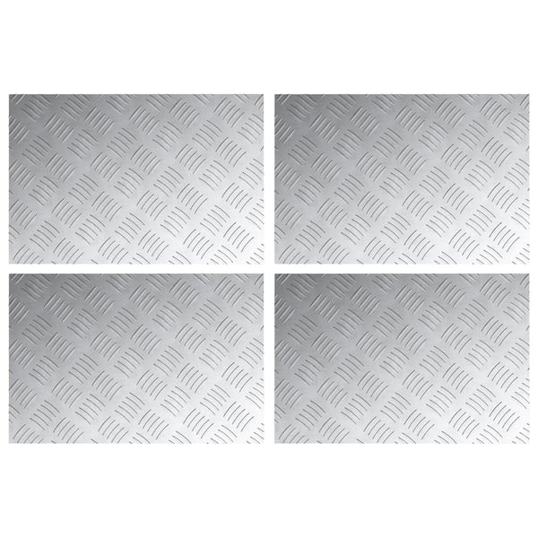 vidaXL Trinn Rektangulær 4 pcs sølv 60 x 40 cm Aluminium