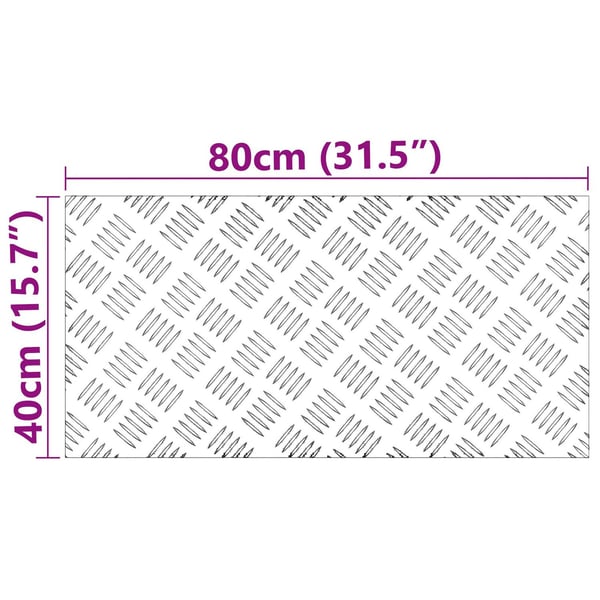 vidaXL Trinn Rektangulær 4 pcs sølv 80 x 40 cm Aluminium
