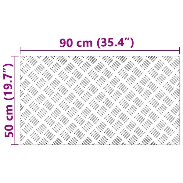 vidaXL Trinn Rektangulær 2 pcs sølv 90 x 50 cm Aluminium