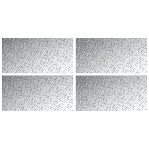 vidaXL Trappe Tread Rektangulær 4 pcs Sølv 80 x 40 cm Aluminium