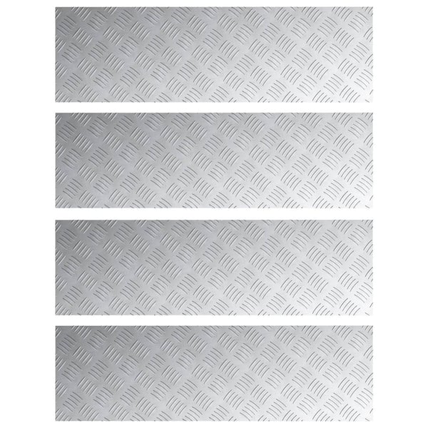 vidaXL Trappe Tread Rektangulær 4 pcs Sølv 100 x 30 cm Aluminium