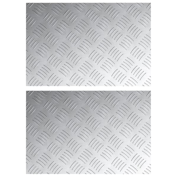 vidaXL Trappe Tread Rektangulær 2 pcs Sølv 60 x 40 cm Aluminium