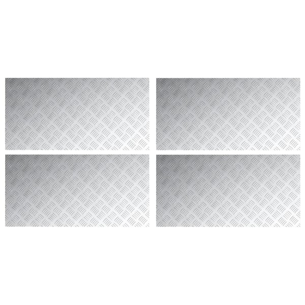 vidaXL Trappe Tread Rektangulær 4 pcs Sølv 100 x 50 cm Aluminium