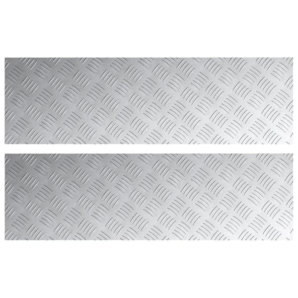 vidaXL Trappe Tread Rektangulær 2 pcs Sølv 100 x 30 cm Aluminium