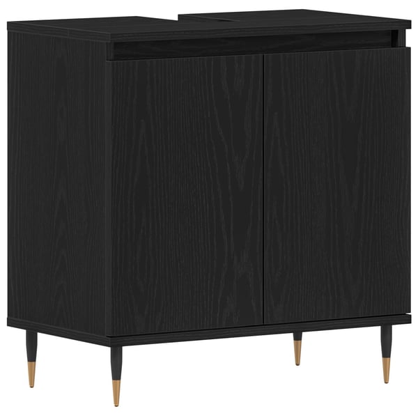 vidaXL Baderomsvaskeskap Svart Eik 58 x 33 x 60 cm Konstruert tre