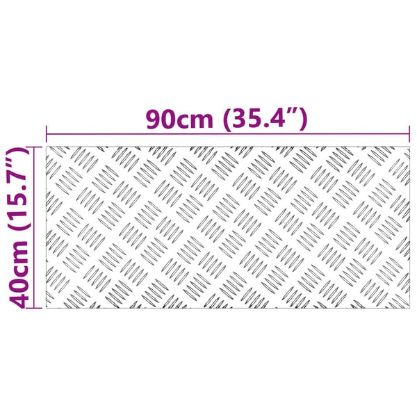 vidaXL Trinn Rektangulær 2 pcs sølv 90 x 40 cm Aluminium