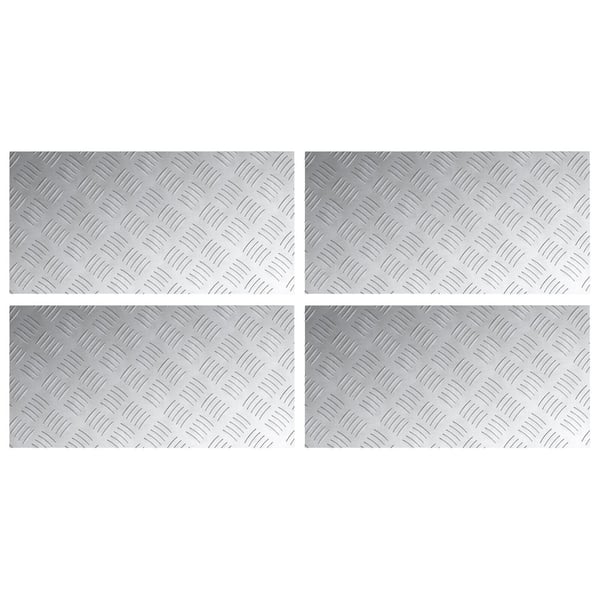 vidaXL Trinn Rektangulær 4 pcs sølv 60 x 30 cm Aluminium