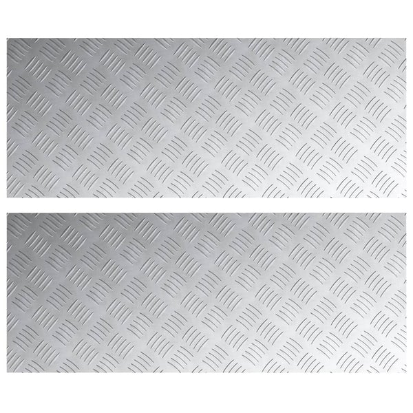 vidaXL Trappe Tread Rektangulær 2 pcs Sølv 100 x 40 cm Aluminium