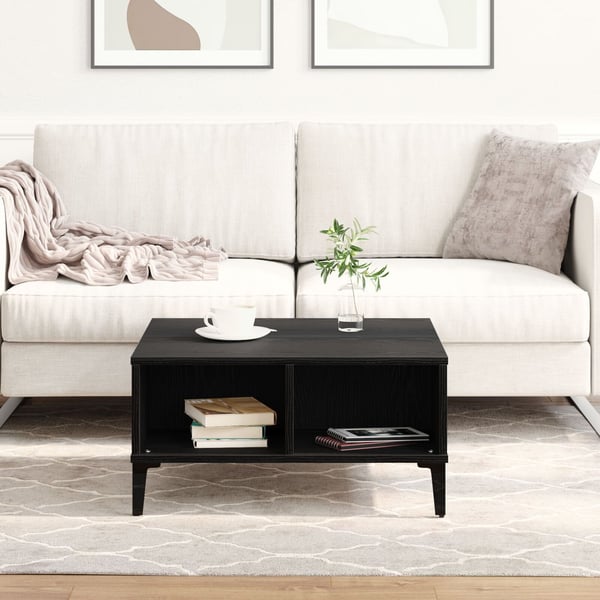 vidaXL Kaffebord Svart Eik 60 x 60 x 30 cm